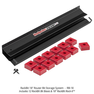 Woodpeckers RB-18 RACKBIT 18 Inch - 12 Bit Bases and One 18 Inch RACKBIT Rack-It