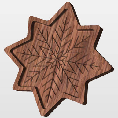 Snowflake Catch All Tray CNC Plans, Downloadable and Customizable