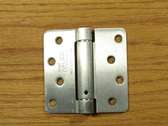 4" X 4" Spring Hinges With 1/4" Radius Corners Satin Chrome - 2 Pack