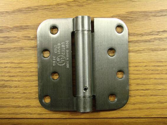 4" X 4" Spring Hinges With 5/8" Radius Corner Antique Nickel - Sold In Pairs
