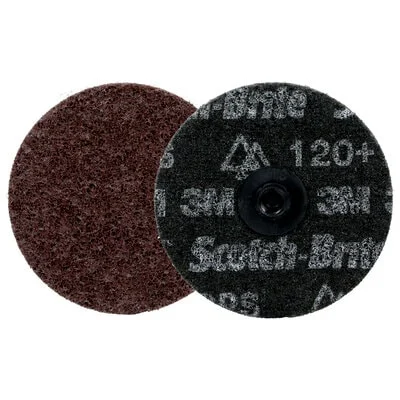 Scotch-Brite™ Roloc™ Precision Surface Conditioning Disc, Heavy Duty, HD-DS, Coarse 120+, TS, 3 in, 25/Carton, 100 ea/Case