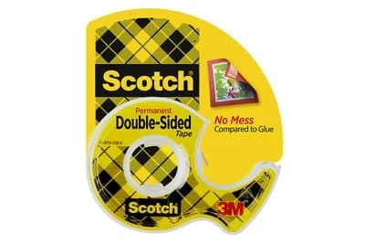 Scotch Double Sided Tape 137, 0.5 in x 450 in (12.7 mm x 11.4 m)