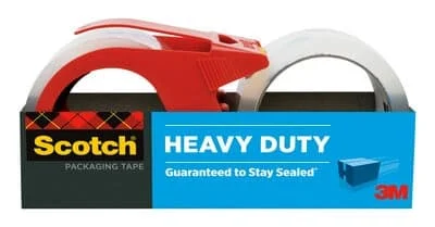 Scotch Heavy Duty Shipping Packaging Tape 3850-21RD-3WC, 1.88 in x 54.6 yd (48 mm x 50 m), 2 Rolls + 1 Dispenser/Pack