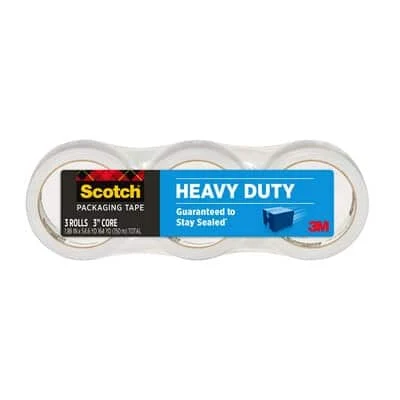 Scotch Heavy Duty Shipping Packaging Tape 3850-3, 1.88 in x 54.6 yd. (48 mm x 50 m), 3/Pack