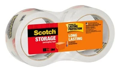 Scotch Storage Packaging Tape 3650-LR2-6GC, 1.88 in 54.6 yd (48 mm x 50 m)