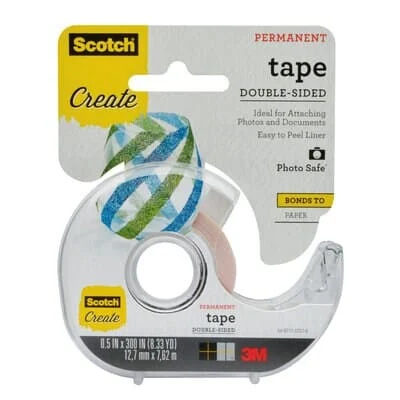 Scotch Tape Double Sided 002-CFT, 1/2 in x 300 in