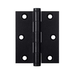 Solid Brass Screen Door Hinges Flat Black Finish - 3" X 2.5" - 2 Pack