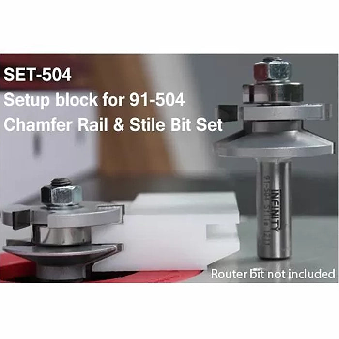 Infinity Tools Setup Block for 91-504 Chamfer Rail & Stile Bit Set