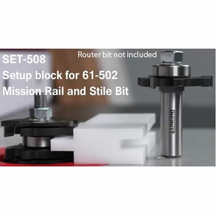 Infinity Tools Setup Block for 61-502 Mission Rail & Stile Bit Set