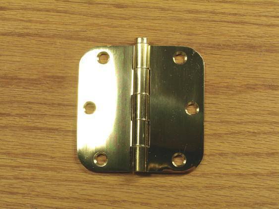 Polished Brass Finish Hinges Solid Brass 3 1/2" X 3 1/2" With 5/8" Radius Corners - Sold In Pairs