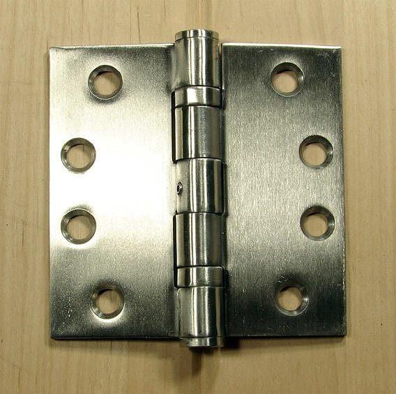 Stainless Steel Ball Bearing Hinges Commercial Hinge - 4" X 4" Square Corner - Sold In Pairs