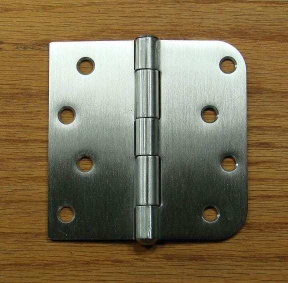 Stainless Steel Hinges 4" X 4" Plain Bearing Hinge Square Corner With 5/8" Radius Corner - Sold In Pairs