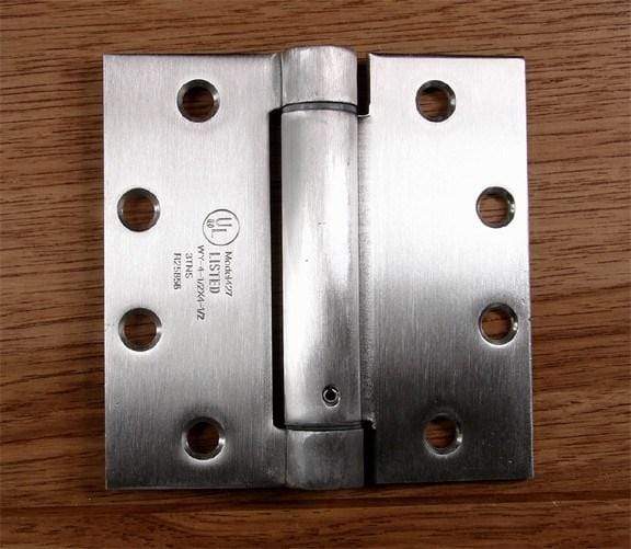 Commercial Stainless Steel Spring Hinges - 4 1/2" Square - 2 Pack - With Stainless Steel Springs