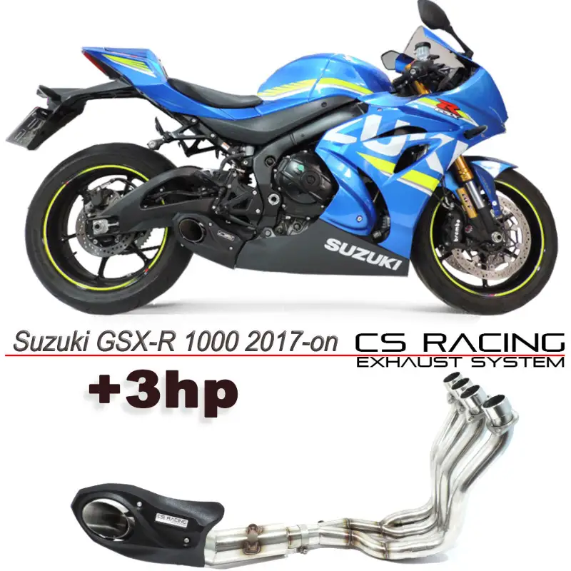 2017-26 Suzuki GSX-R 1000 CS Racing Full Exhaust | Muffler + Headers + dB Killer (+3hp)