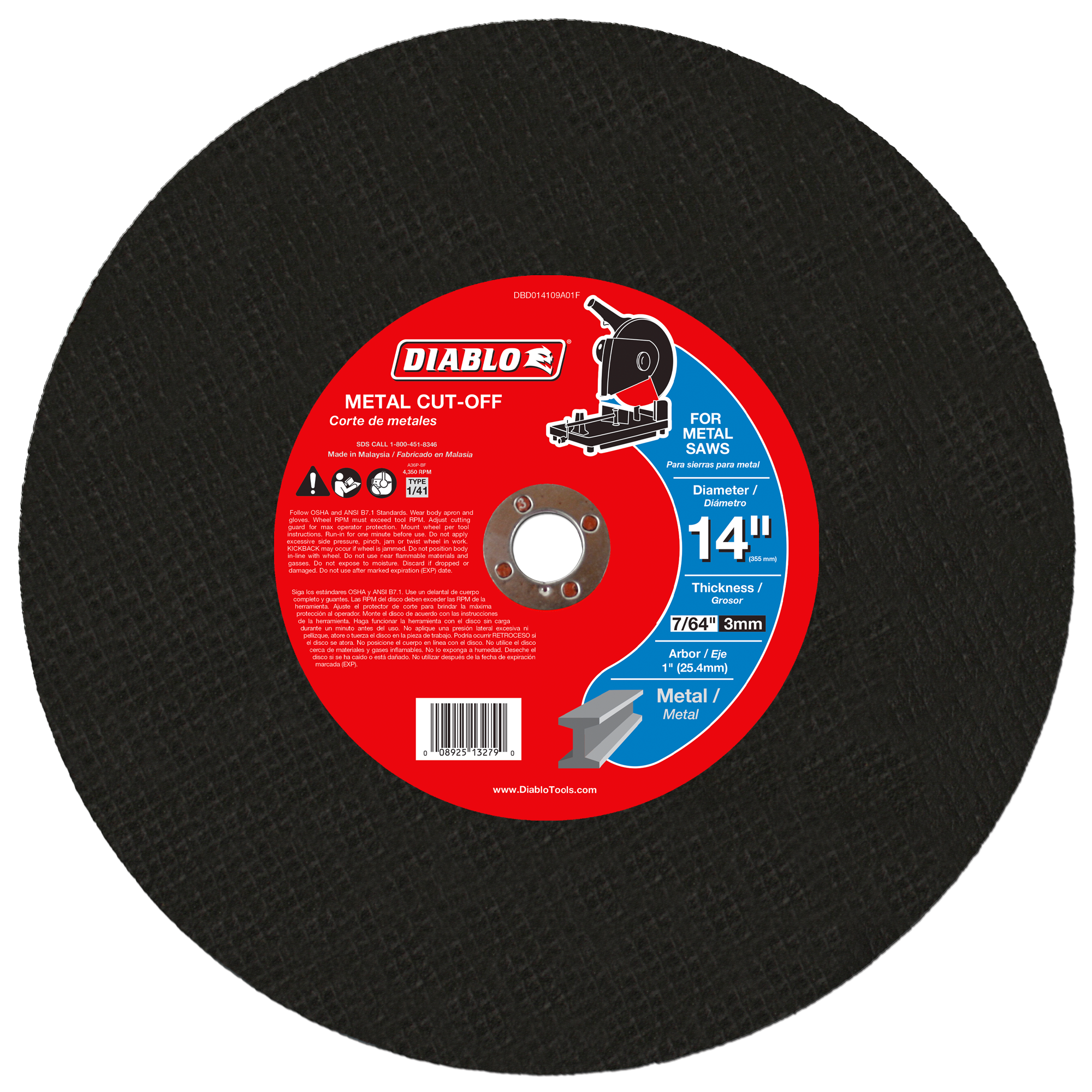 Diablo DBD014109A01F 14" Chop Saw Disc for Metal