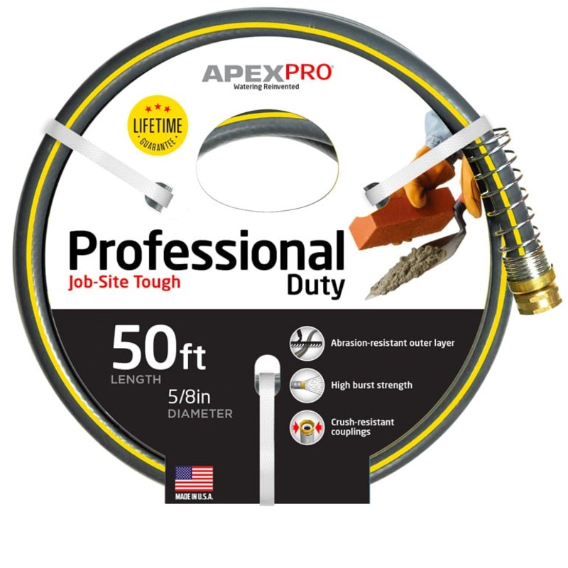Teknor-Apex 5/8" x 50' Professional Duty Water Hose Black/Yellow