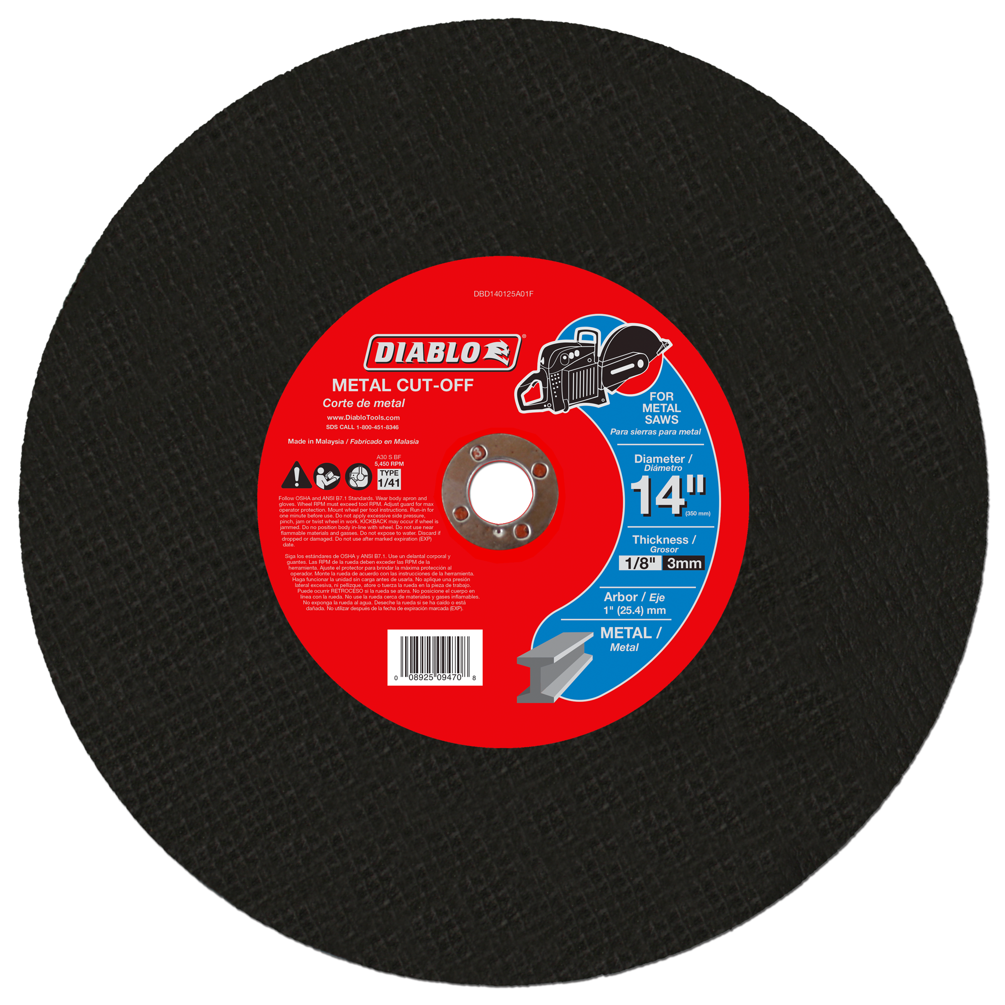 Diablo DBD140125A01F 14" Metal Cut-Off Disc