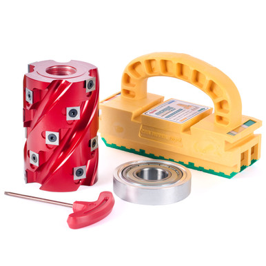 ToolsToday Bundle TT-301 Insert Carbide Spiral Jointing 3-3/16 Dx 1-1/4 Bore Shaper Cutter with Ball Bearing Rub Collar & Microjig GR2-GO
