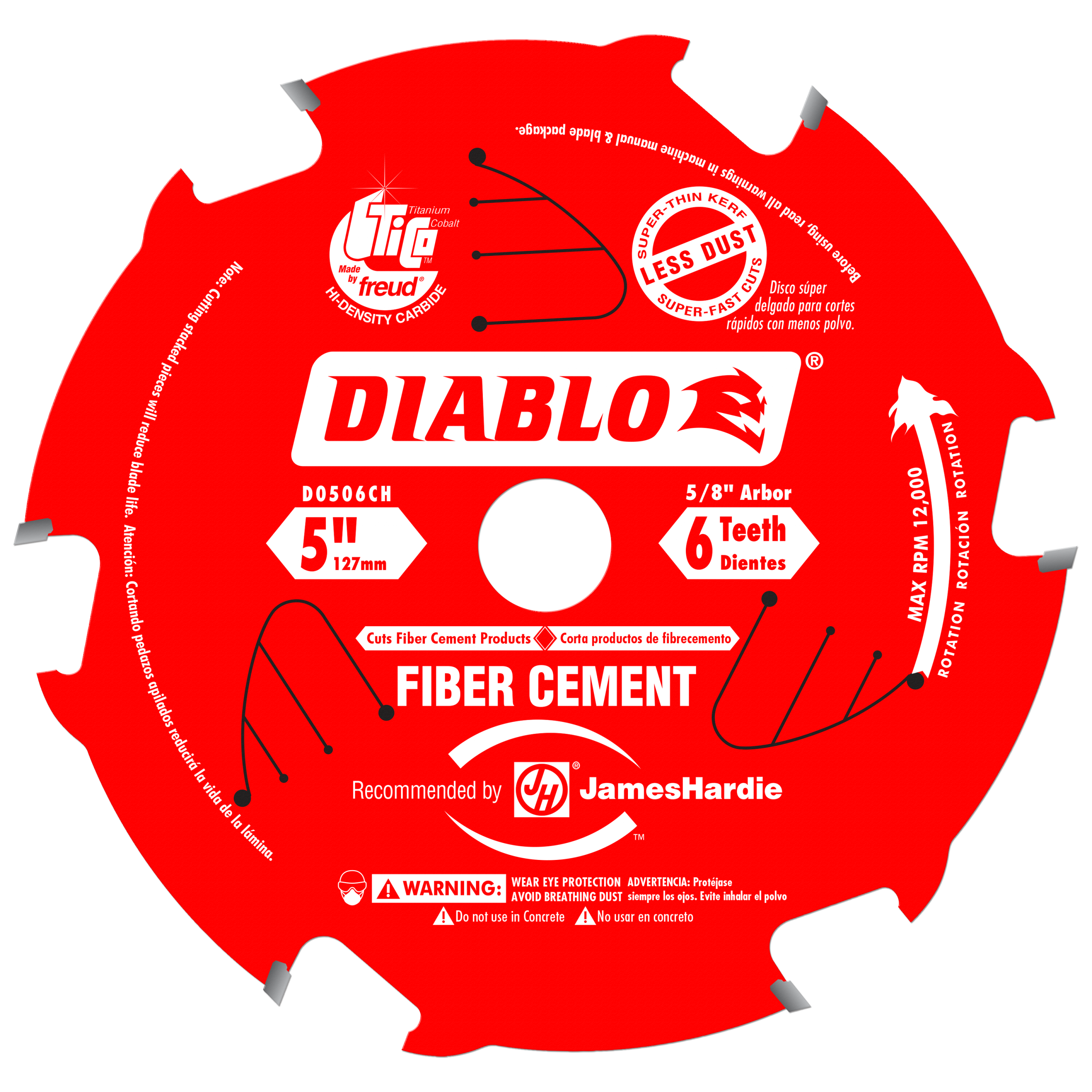 Diablo D0506CH 5" x 6 Tooth Carbide Fiber Cement HardiBlade