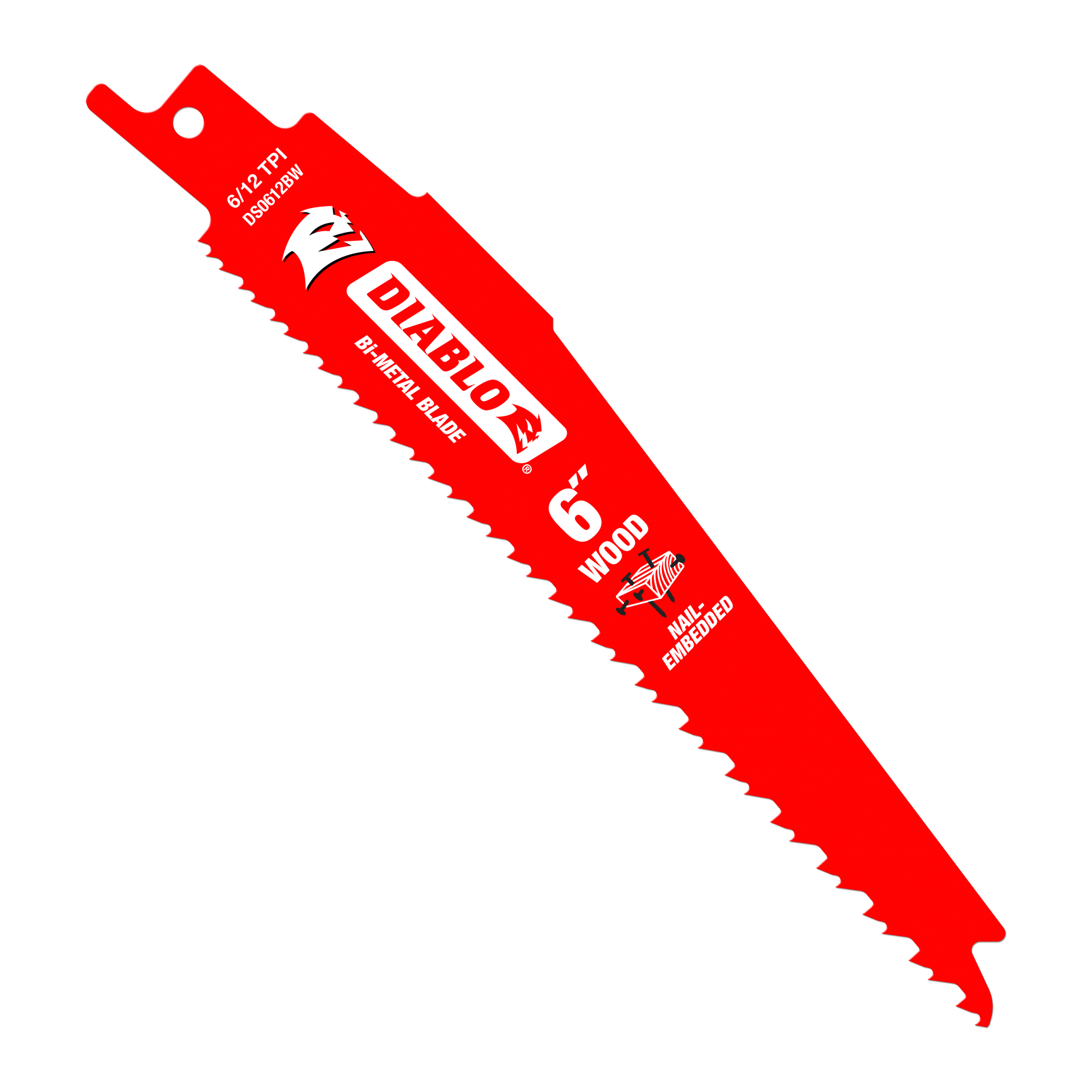 Diablo DS0612BW25 6" 6/12TPI Bi-Metal Reciprocating Saw Blades for Nail-Embedded Wood (25-Pack)