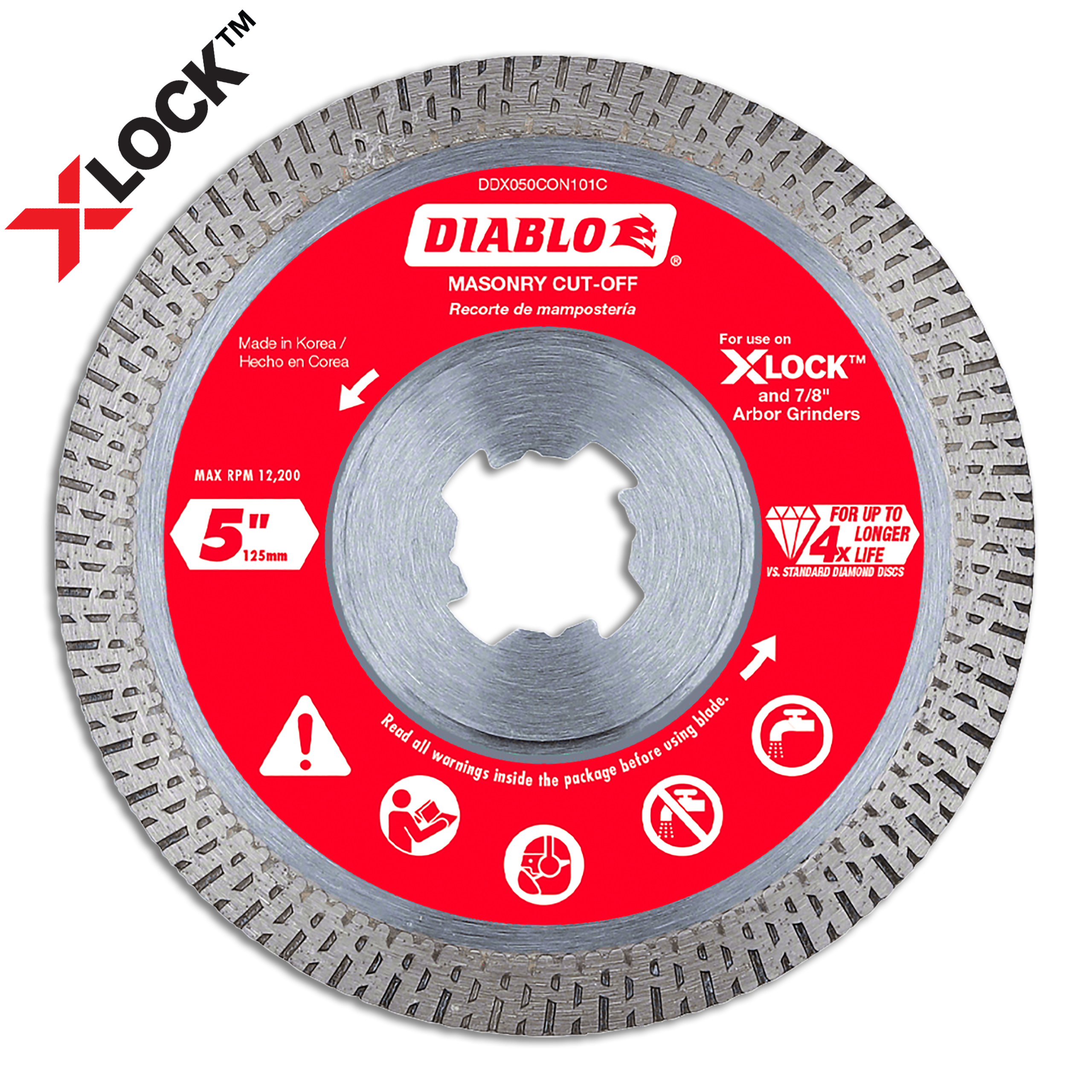 Diablo DDX050CON101C 5" X-LOCK Diamond Continuous Rim Masonry Cut-Off Disc