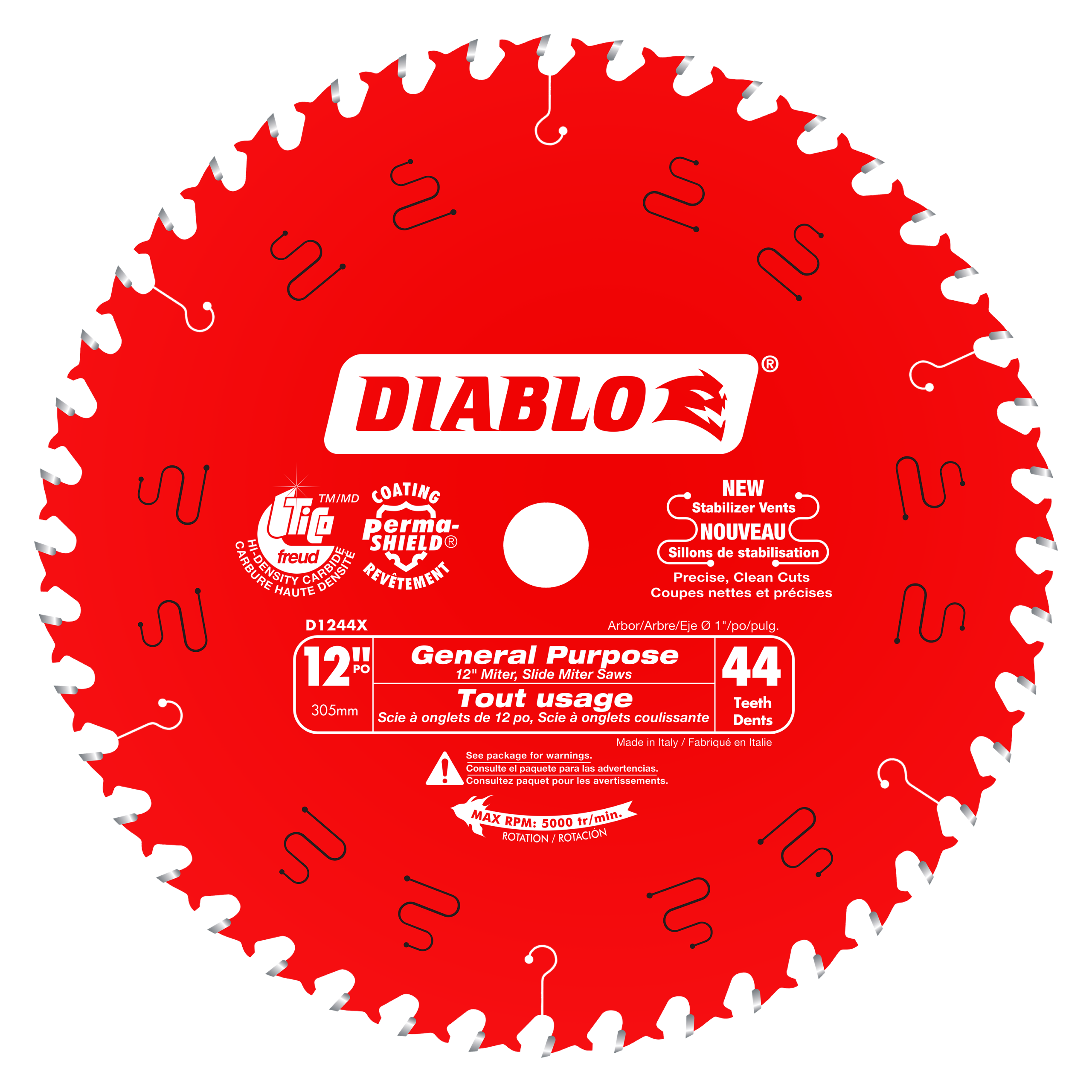 Diablo D1244X 12" x 44-Teeth General Purpose Saw Blade for Wood