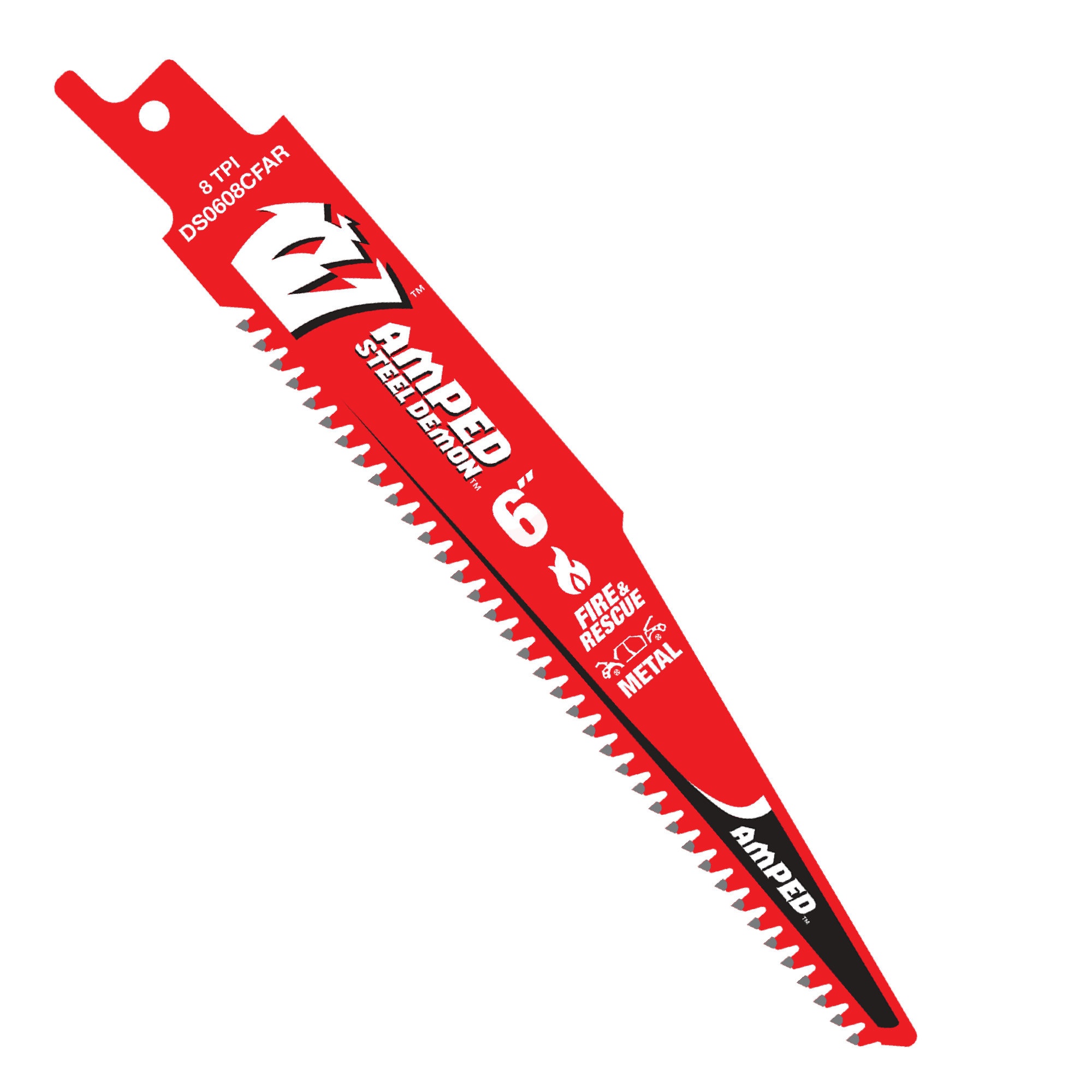 Diablo DS0608CFAR10 6" 8 TPI AMPED™ Steel Demon™ Carbide Teeth Reciprocating Saw Blade for Fire & Rescue (10-Pack)