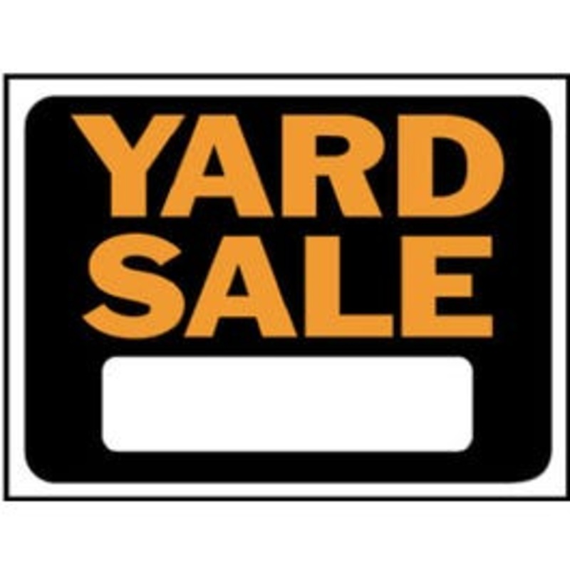 "Yard Sale" Sign, Hy-Glo Orange/Black Plastic,9 x 12-In.