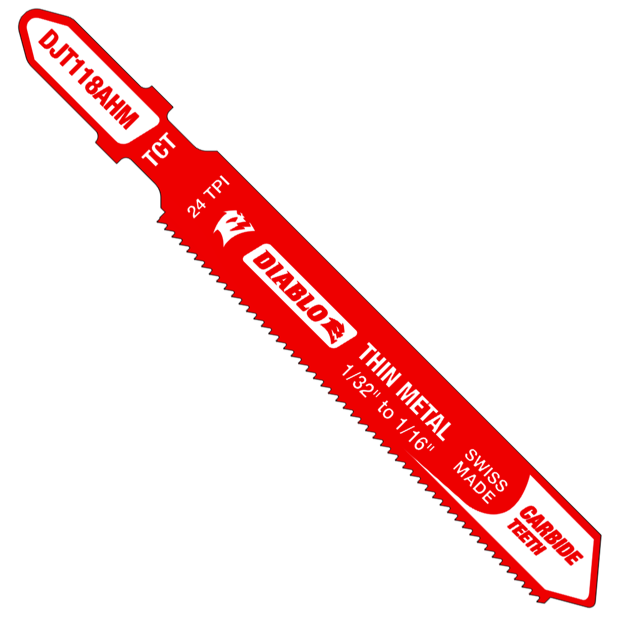 Diablo DJT118AHM 3-1/4" 24TPI Carbide Jig Saw Blade for Thin Metal