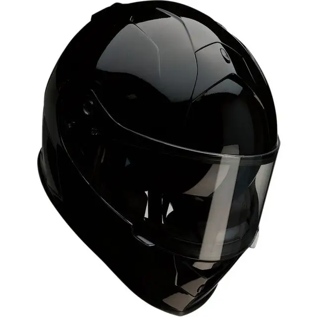 Z1R Warrant Full Face Motorcycle Helmet LG Gloss Black Drop Down Sun Visor DOT