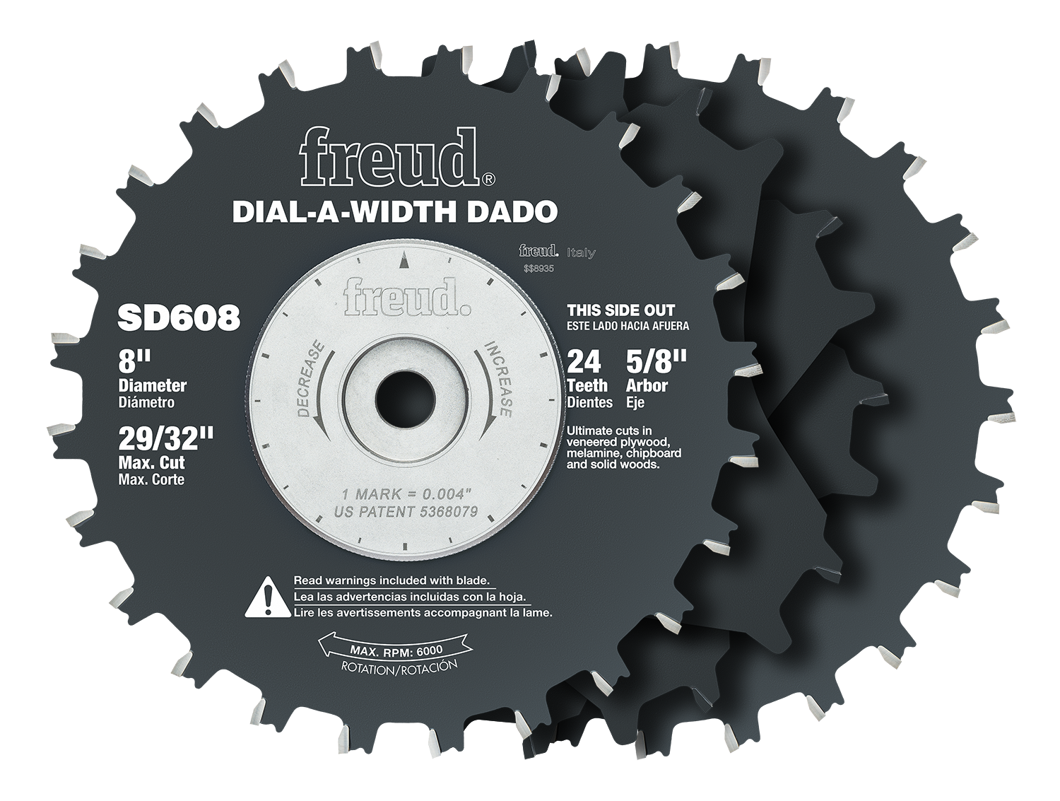 Freud SD608: 8" Dial-A-Width Stacked Dado Set