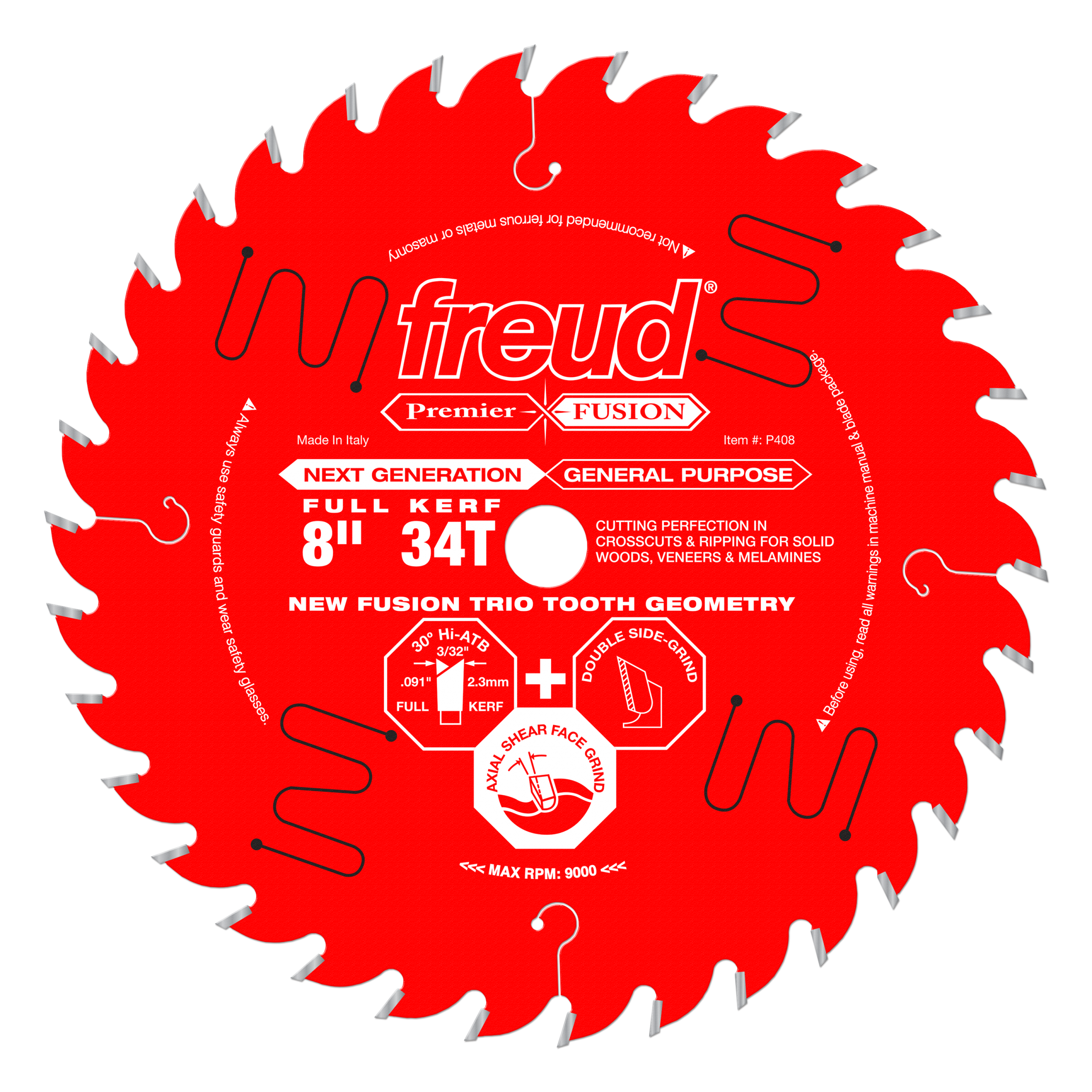 Freud P408 8" 34T Premier Fusion General Purpose Blade